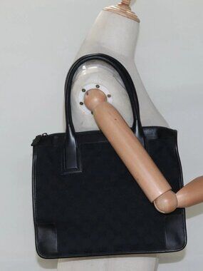 GUCCI GG Canvas Tote Bag Outlet Black Gold